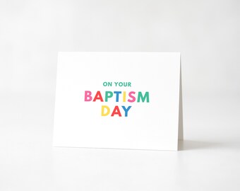 LDS Baptism Greeting Card | Colorful Rainbow Baptism Gift Note Card Digital Download