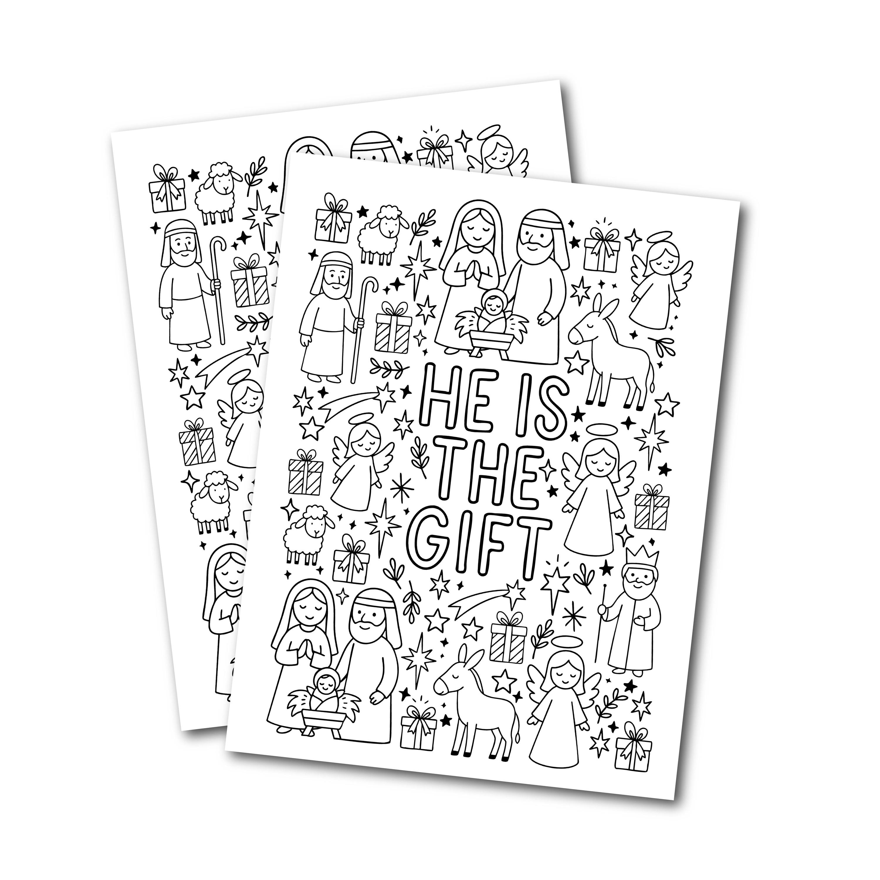 Nativity Coloring Pages, Christian Christmas Religious Craft Bible ...