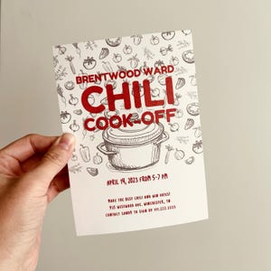 Circulaire Chili Cook Off | Invitation en téléchargement numérique | Modèle d'invitation à un concours de barbecue au chili