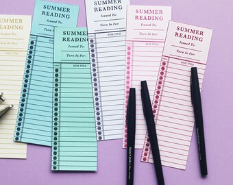 Summer Reading Log Bookmark | Book Reading Chart for Kids | Reading Checklist | Kids Reading Tracker | Summer Reading Challenge Reward Chart