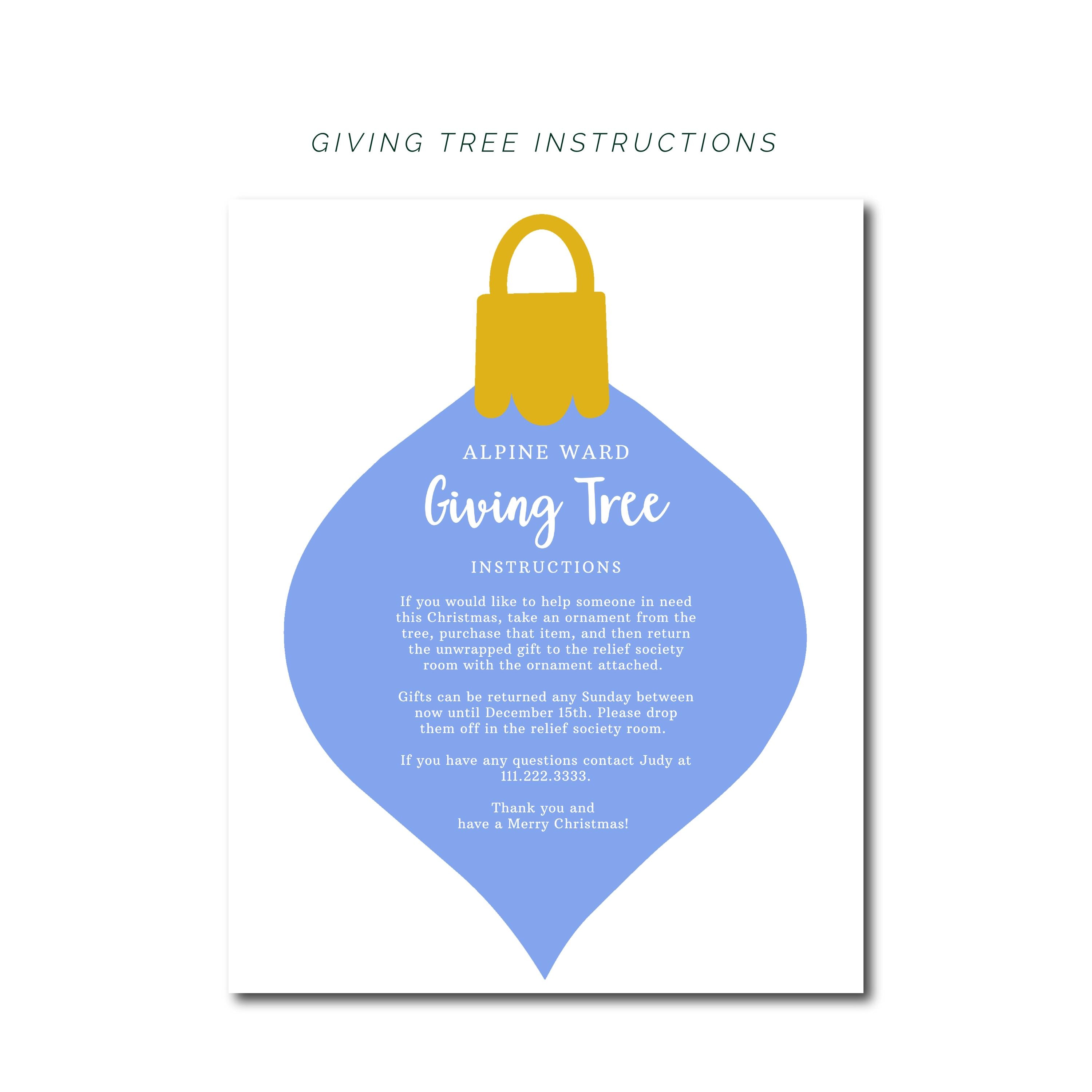 Giving Tree Tags | Angel Tree Flyer | Editable Template | Printable ...