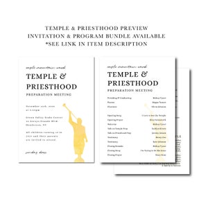 Temple and Priesthood Preview Invitation | LDS Temple &amp; Priesthood Preview | Editable Template ...