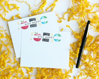 Printable Personalized Teacher Stationery, Editable Teacher Appreciation Gift, School Supplies Note Card, EDITABLE PRINTABLE