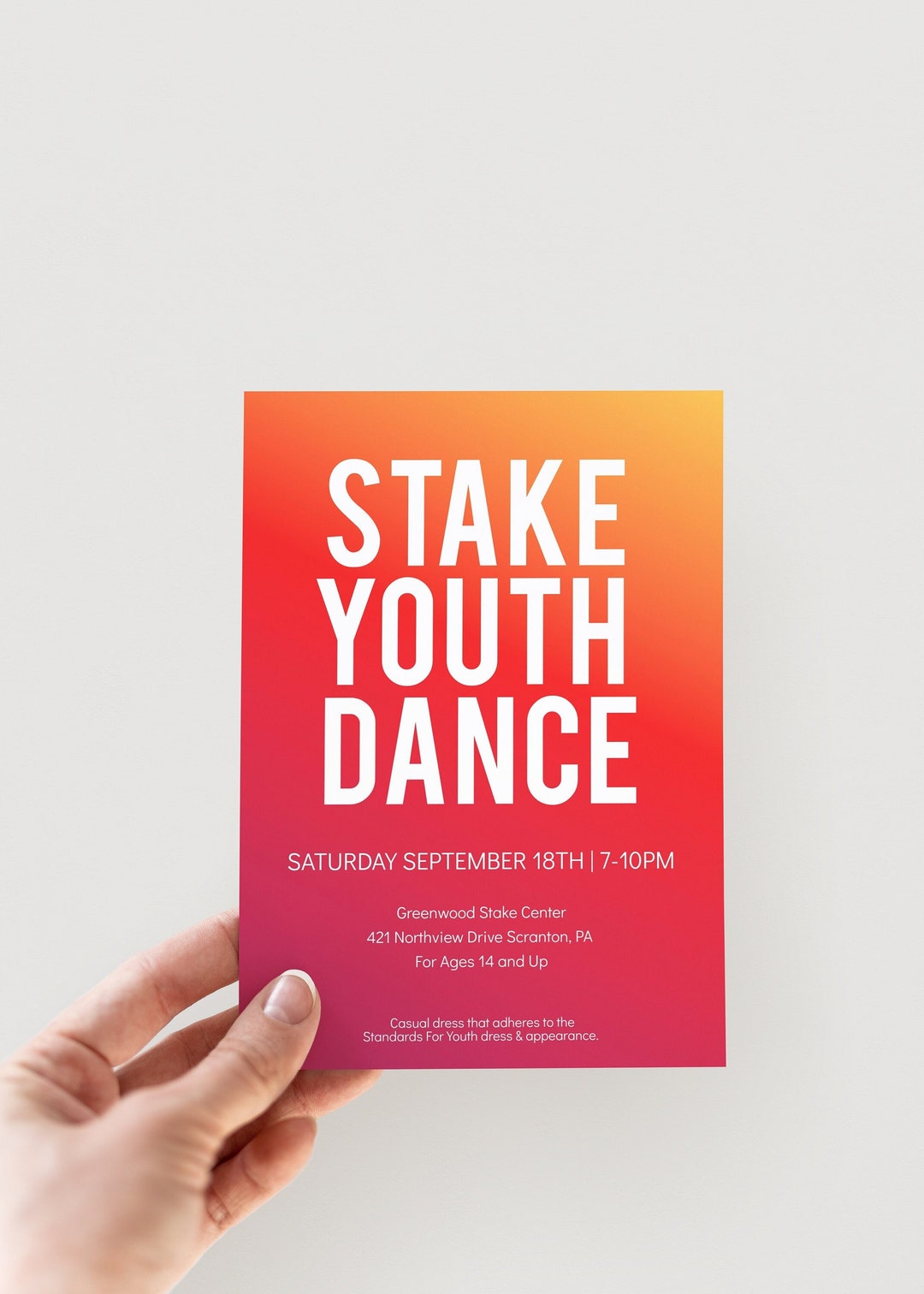 LDS Stake Dance Poster 3 Sizes Included Stake Dance Invitation Youth