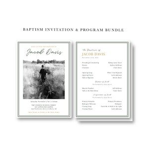 LDS Boy Baptism Invitation & Program | Matching Baptism Bundle Kit | Printable Baptism Program | Program and Invite Template