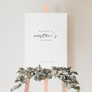 Simple Minimalist Welcome Sign | Editable Minimalist LDS Baptism Welcome Sign Template