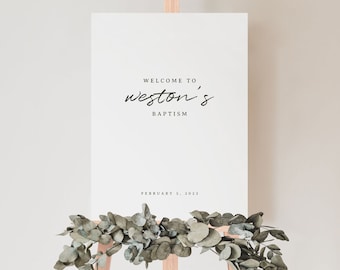 Simple Minimalist Welcome Sign | Editable Minimalist LDS Baptism Welcome Sign Template