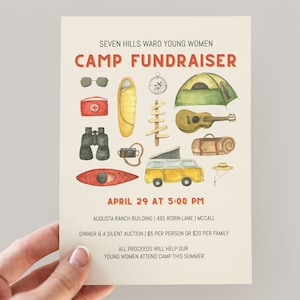 LDS Girls Camp Fundraiser Invitation | Young Women&#39;s Camp Invite | Girls Camp Invite | LDS Young Women Camp | 2023 LDS Youth Theme Invite