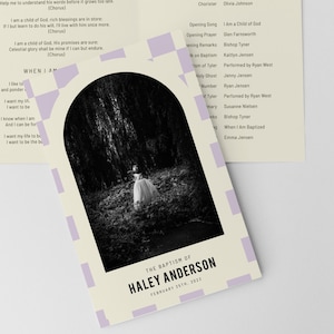 LDS Baptism Program Template | Checkers LDS Baptism Program | LDS Primary Baptism Program