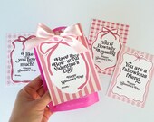 Pink Bow Coquette Valentines, Girls Printable Classroom Valentines, Cards for Friends, Dance, Cheer, Ballet, Girly Trendy Bows