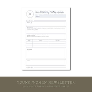 2025 LDS Young Women Class Presidency Meeting Agenda, LDS Young Women Printable, YW Meeting Agenda Template