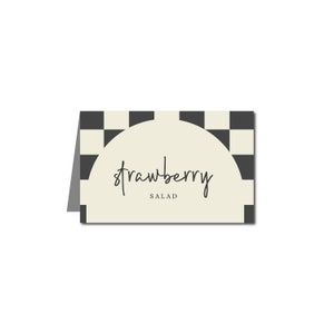 Etiquetas de alimentos de tablero de ajedrez editables / Tarjetas de alimentos para baby shower / Cheque de tarjeta de tienda / Etiqueta de buffet / Plantilla de tarjeta de tienda