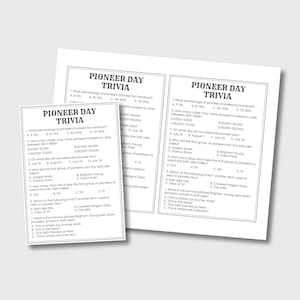 Pioniertag Trivia-Spiel, LDS bearbeitbares Pioniertag-Quizspiel, druckbare Pioniertag-Aktivität, Pioniertag-Familienaktivitätsspiel, 24.Juli