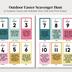 Ostern Schnitzeljagd im Freien für Kinder Druckbare Ostern Korb Schatzsuche Hinweise Printable Ostern Spiel Schatzsuche Karten
