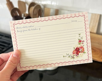 Tarjetas de recetas vintage en blanco / imprimibles. Regalo retro para la cocina, ideal para Navidad, Día de la Madre o cumpleaños.