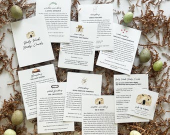 Mini juego de tarjetas de estudio de la Semana Santa SUD, tarjetas imprimibles de la historia de Pascua, tarjetas de Adviento con la cuenta regresiva, tarjetas de las Escrituras de Pascua, descarga instantánea de tarjetas de la historia de Pascua.