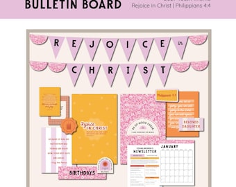 NEW Rejoice in Christ LDS Young Women's Printable Bulletin Board Kit | 2027 Youth Theme Philippians 4:4