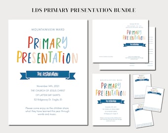 Primary Presentation Bundle | LDS Primary Presentation Sacrament Program  | Primary Program | Editable Template: 8.5 X 11 Instant Download