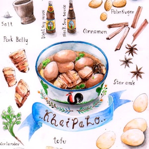 Khai Palo | Thai Food Illustrated Poster