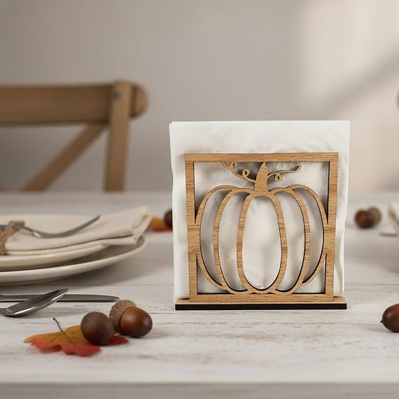 Wood Pumpkin Napkin Holder