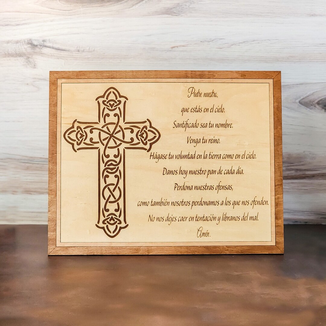 Spanish Lords Prayer Engraved Wood Wall Sign or Plaque Laser - Etsy