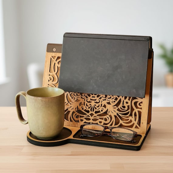Book Holder Stand With Cup Holder, Gifts For Readers