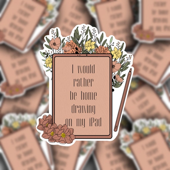 I Would Rather Be Drawing Kindle Paperwhite Sticker