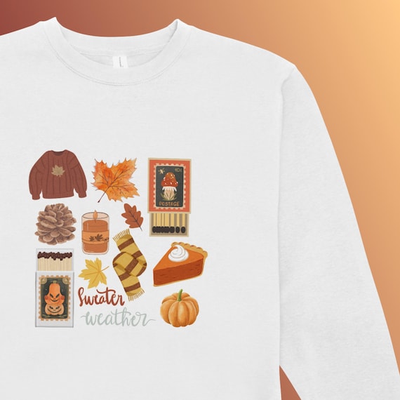 Sweater Weather Fall / Autumn Digital PNG File for Shirt Transfers
