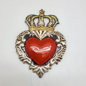 Hand-Painted Mexican Tin Heart