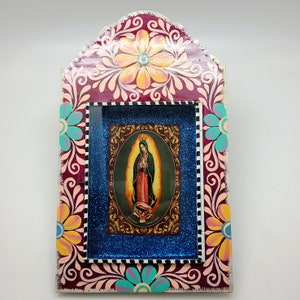 Handmade Guadalupe Nicho Folk Art
