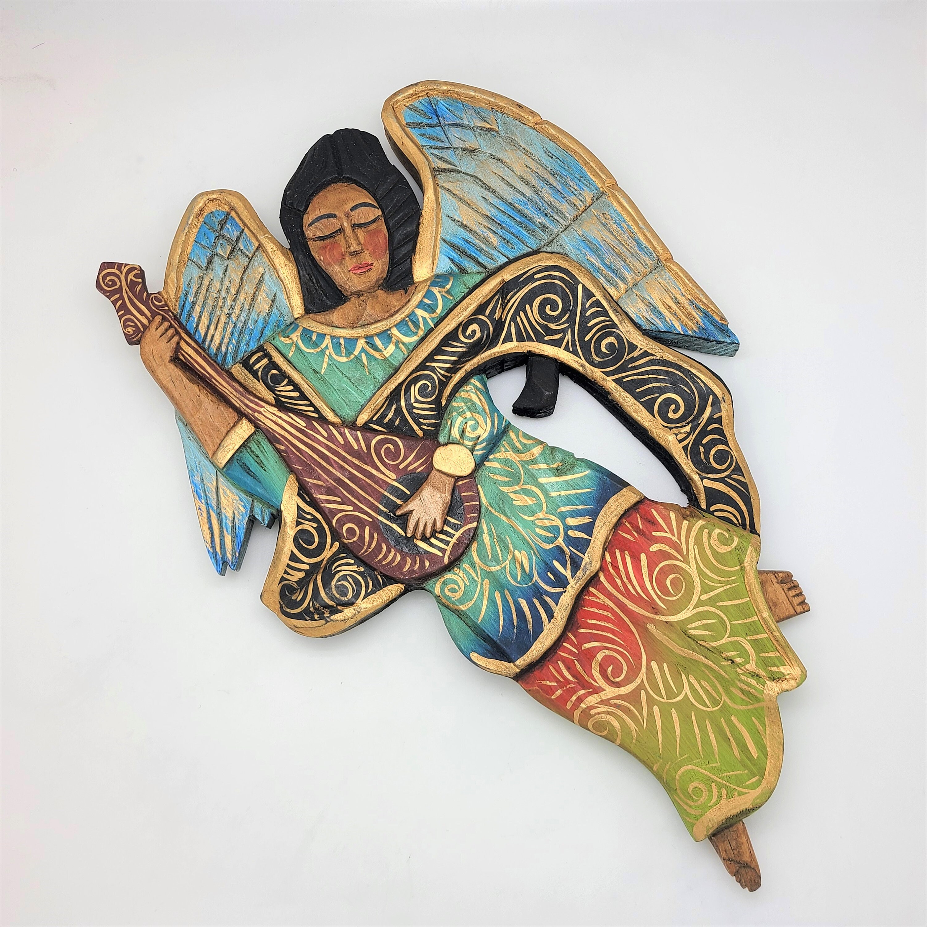 Hand Carved Wood Angel Etsy