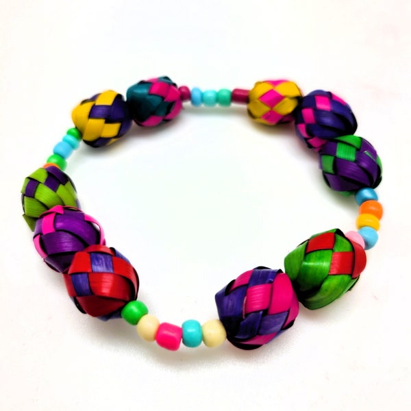 Multicolored Palm Leaf Bracelet