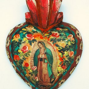 Handgefertigtes Guadalupe Folk Art Herz