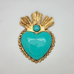 Mexican Tin Heart Turquoise