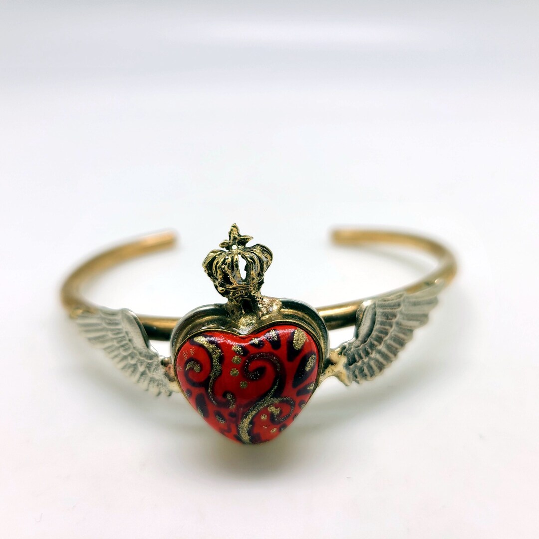 Winged Heart Cuff - Etsy