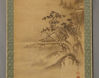 Ink painting of landscapes - With signature 'Tanrei'探嶺 - Tanrei(?-?) - Japan - Late Edo period