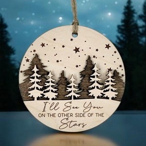 Memorial Ornament SVG For Glowforge Laser Layered Ornament Svg Remembrance Ornament SVG Christmas Ornaments SVG Files Stars In Memory Of Svg