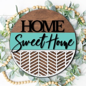 Home Sweet Home Laser File | Home Sweet Home SVG File For Glowforge | Glowforge SVG Files | Farmhouse SVG | Boho Laser Cut Files Round Sign