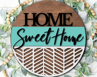 Home Sweet Home Laser File | Home Sweet Home SVG File For Glowforge | Glowforge SVG Files | Farmhouse SVG | Boho Laser Cut Files Round Sign