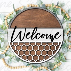 Welcome Sign SVG Glowforge | Welcome Sign SVG For Front Porch | Round Welcome Sign Laser File | Glowforge Files | Laser Files For Glowforge