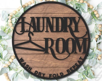 Laundry Room SVG Glowforge | Glowforge Files | Glowforge SVG Files | Laser Files Laundry Svg | Glowforge Home Decor | Laundry Svg Round Sign