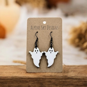 Spökörhänge SVG Glowforge Laser Halloween-örhängen SVG Spöken Svg-filer Spöklika örhängen Svg Halloween Svg-filer Laserfiler Spöke Svg Höst