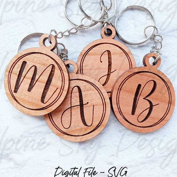 Glowforge Keychain SVG | Monogram Keychain SVG | Laser Files Keychains | Glowforge Keychain File | Laser Keychain SVG | Laser Cut Files Svg