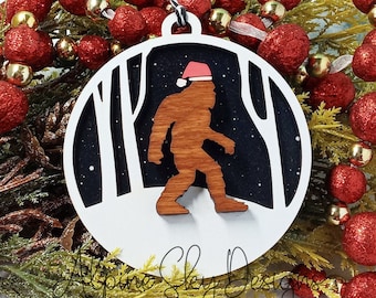 Bigfoot Ornament SVG | Sasquatch Ornament SVG | Glowforge Christmas Ornaments | Mountain Ornament Svg | Glowforge Ornament Files | Big Foot