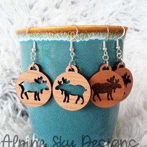 Moose Earrings SVG For Glowforge | Glowforge Earring Files | Glowforge Earring Svg | Earring SVG Files | Earring SVG For Glowforge | Moose