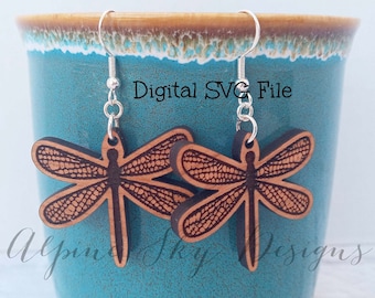 Dragonfly Earring SVG | Glowforge Earring Files | Glowforge Earring SVG | Dragonfly Earrings | Laser Earring Files | Earrings Svg Files