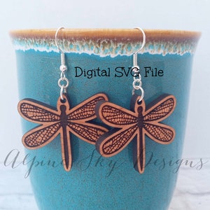 Dragonfly Earring SVG | Glowforge Earring Files | Glowforge Earring SVG | Dragonfly Earrings | Laser Earring Files | Earrings Svg Files