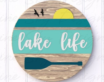 Lake Life SVG Laser File | Laser Cut Files Lake | Glowforge Files | Glowforge SVG Files | Summer Laser Files | Lake SVG Round | Lake Life