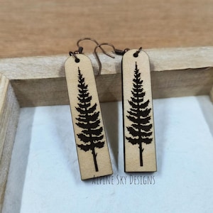 Kiefer Baum Ohrring SVG Boho Ohrringe SVG Natur Ohrringe SVG Kiefer Baum Ohrhänger SVG Glowforge Laser-Dateien Wald Ohrringe SVG Draußen