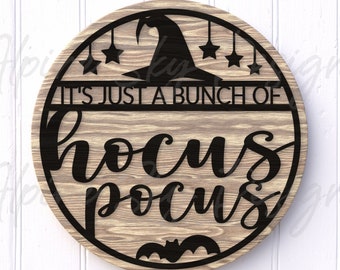 Hocus Pocus Laser File SVG | Hocus Pocus SVG | Glowforge Halloween Svg Files | Halloween Laser File | Glowforge Fall Decor | Laser Cut Files